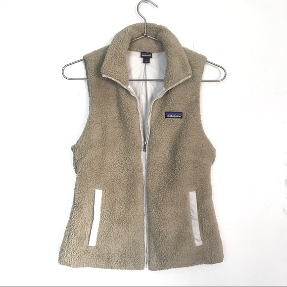 Patagonia Jackets & Blazers - Patagonia Sherpa Tan Fleece Zip Up Vest
